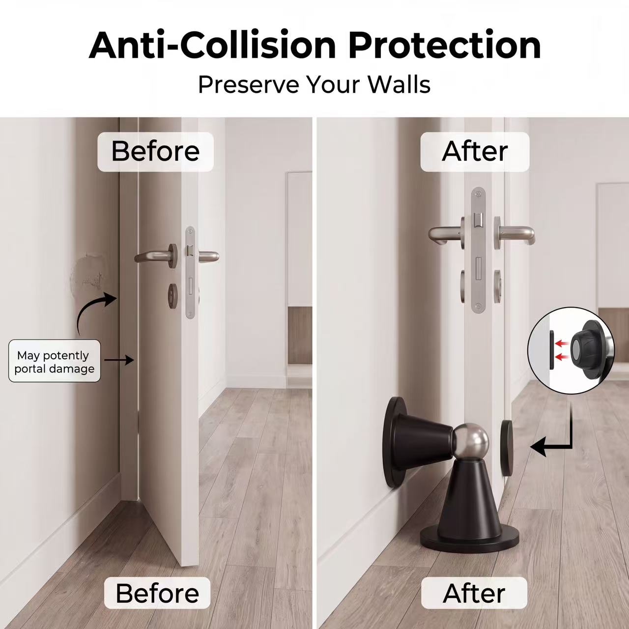 Magnetic Catch Door - Drill‑Free Magnetic Door Stopper for Household