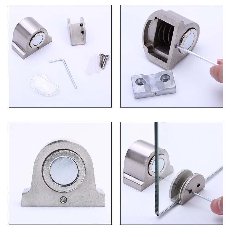 Cửa Không Hút Đục Lỗ Kính Hút  - đánh giá và giá Magnetic Catch Door