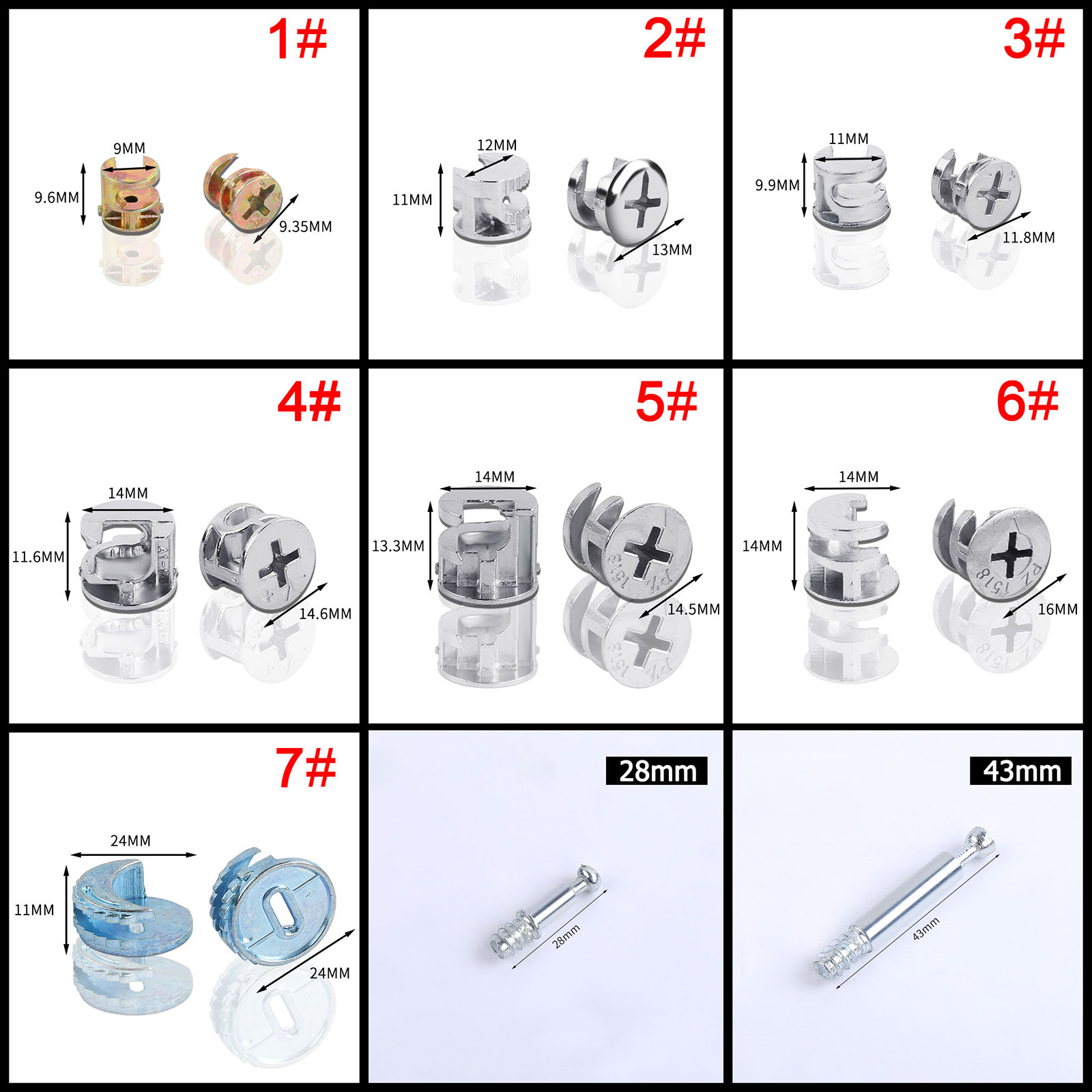 50pcs 10/11/12/14/15/18/25mm T - đánh giá và giá Furniture Joinery Hardware