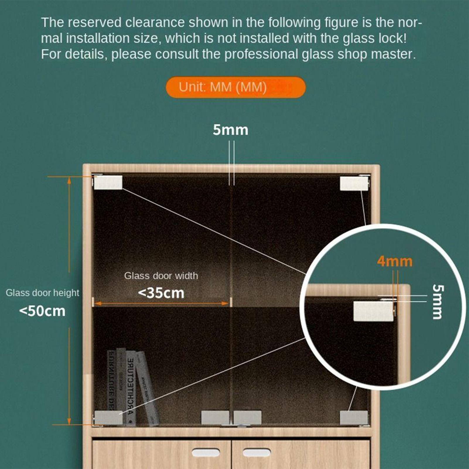 2pcs Non-Perforated Glass Door - đánh giá và giá Furniture Hardware Display