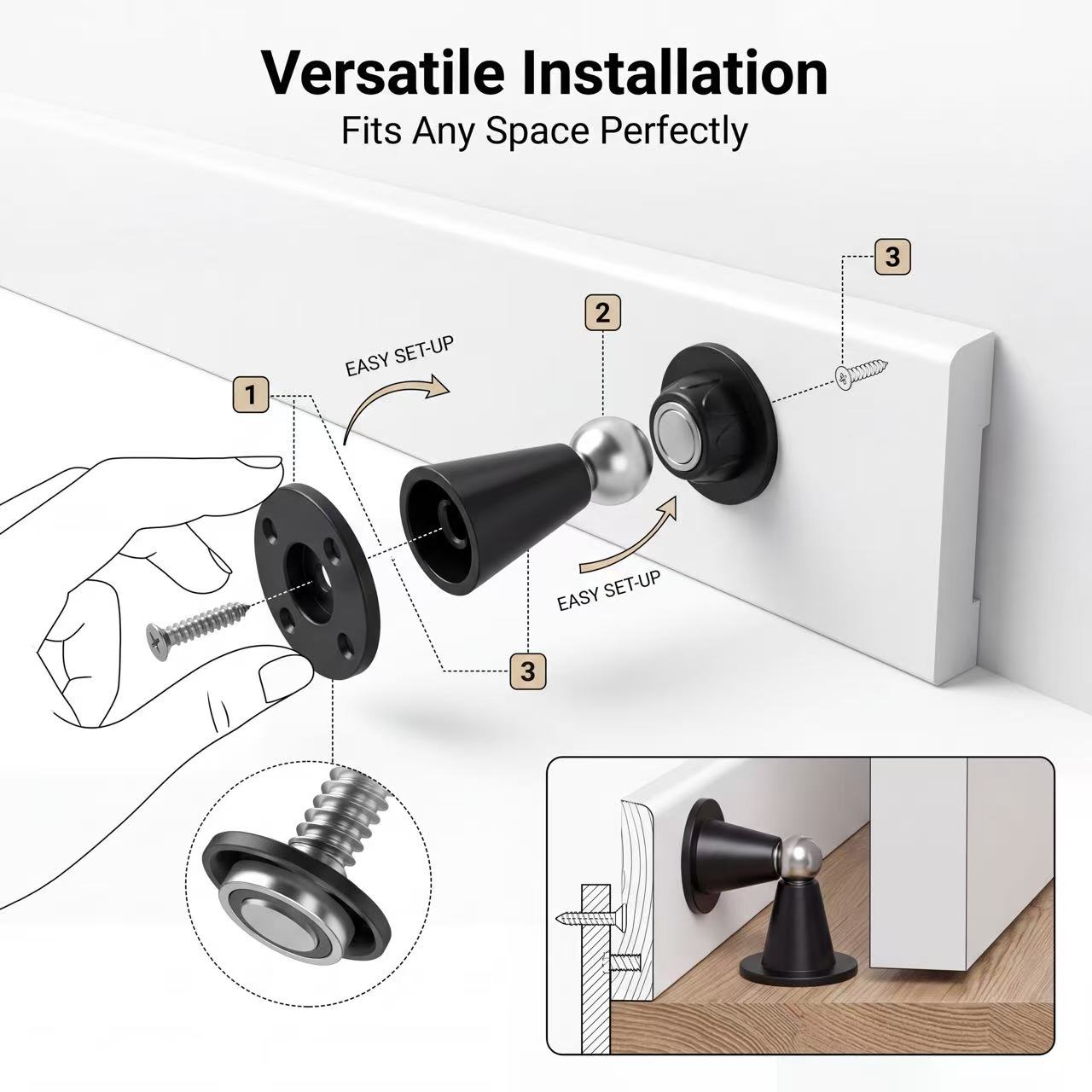 Drill‑Free Magnetic Door Stopp - đánh giá và giá Magnetic Catch Door